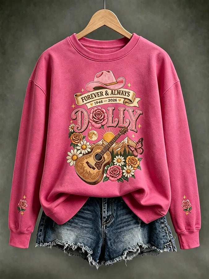 Women'S Commemorative Printed Round Neck Hoodie