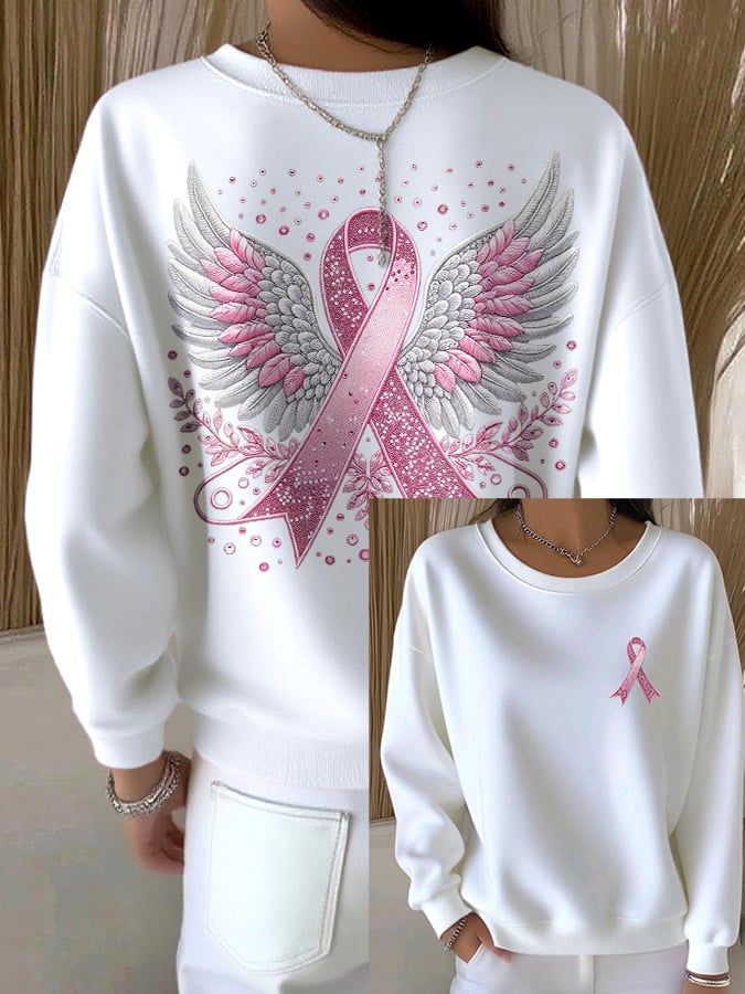 Women's casual pink wings sweatshirt