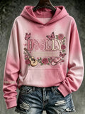 Women's Commemorative Print Casual Hooded Sweatshirt