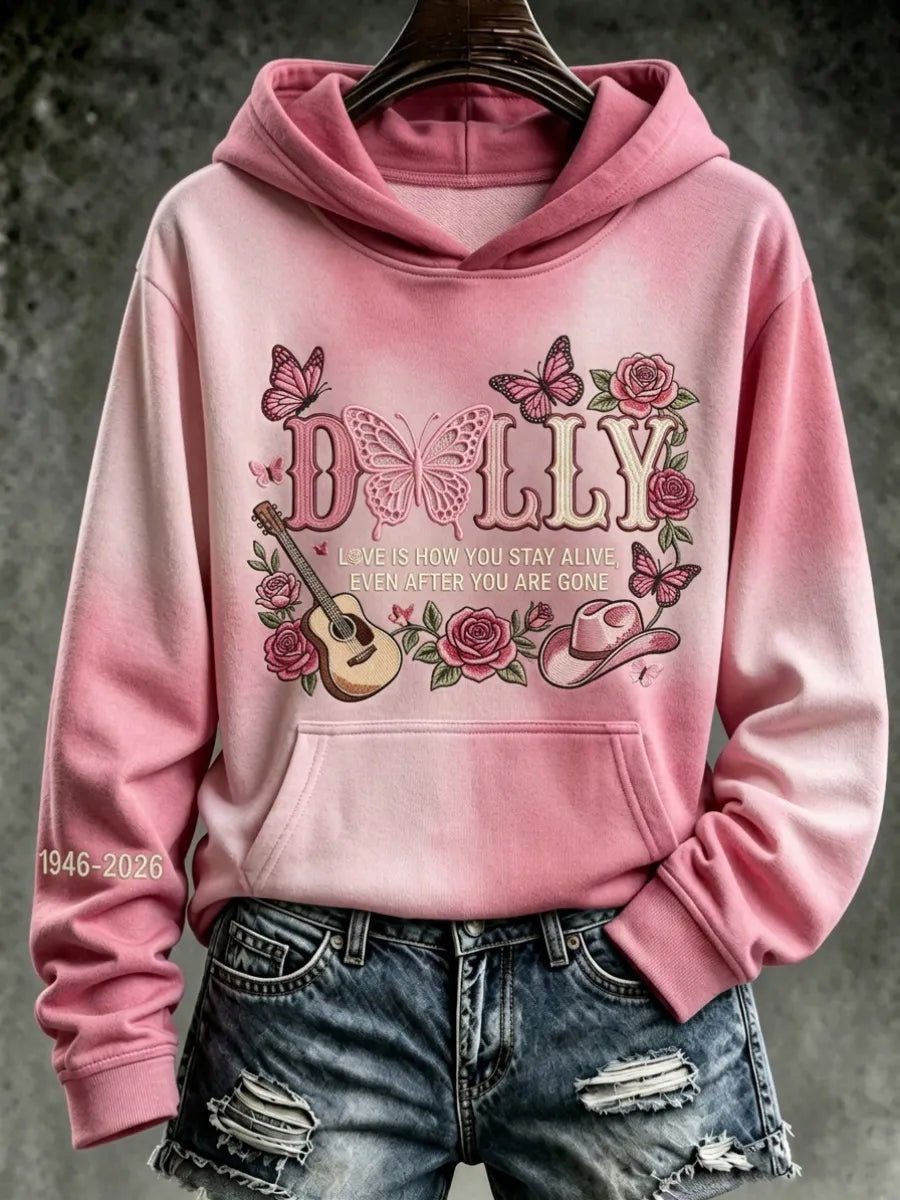 Women's Commemorative Print Casual Hooded Sweatshirt