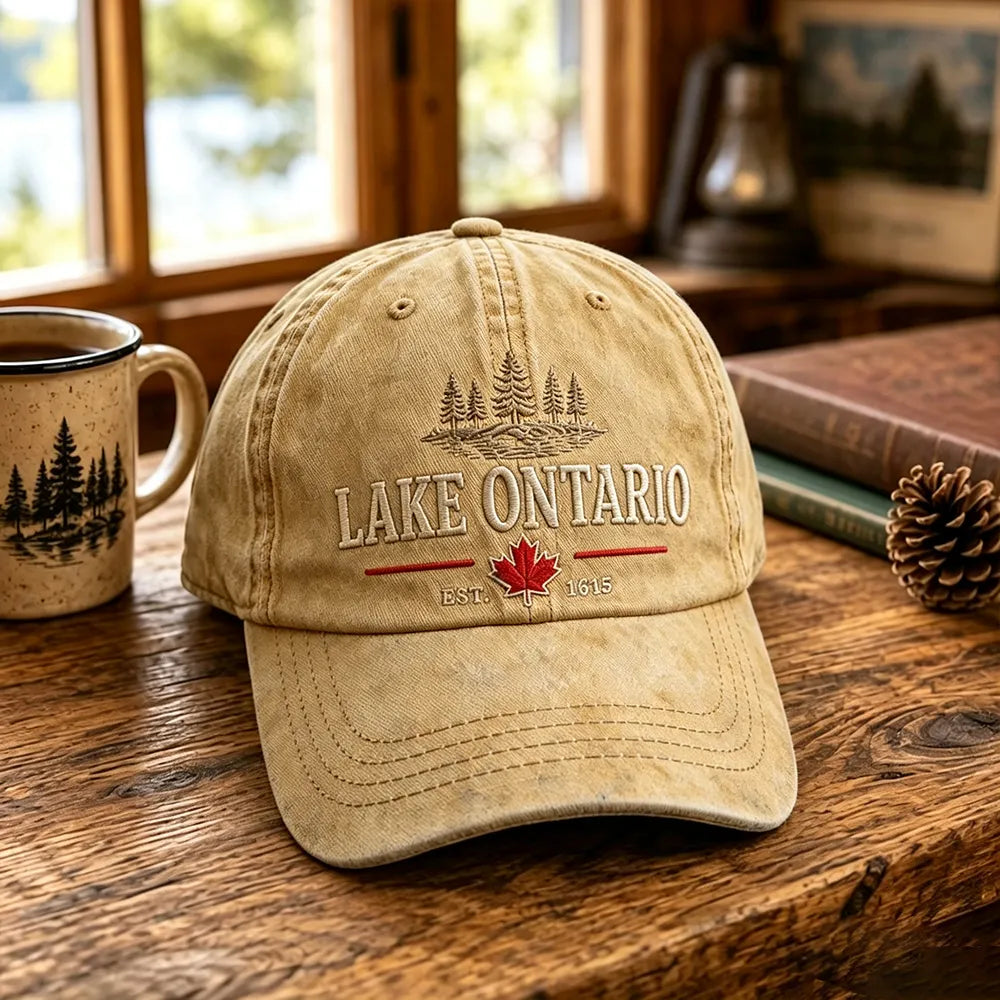 Vintage Lake Ontario Pattern Art Unisex Baseball Cap