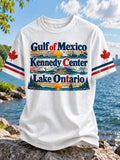 Men's Gulf Of Mexico Kennedy Center Lake Ontario Casual Crewneck T-shirt