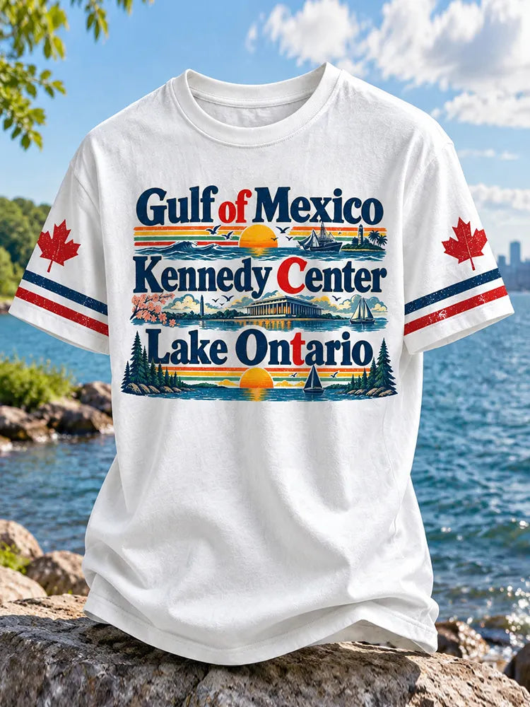 Men's Gulf Of Mexico Kennedy Center Lake Ontario Casual Crewneck T-shirt