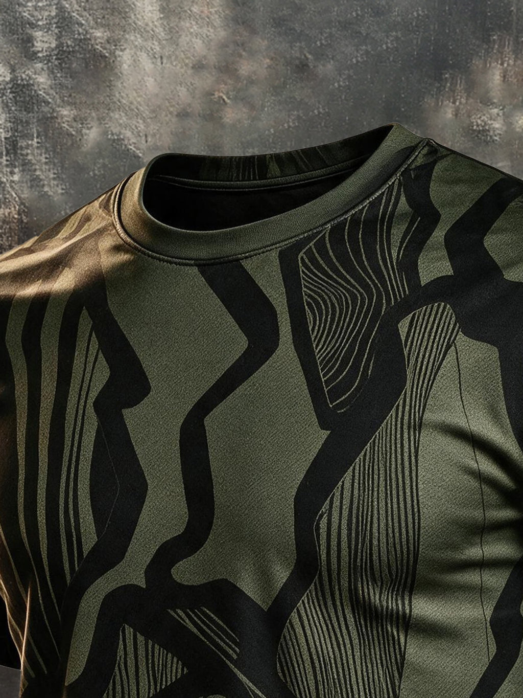 Men's Retro Color-Block Crew-Neck Short-Sleeve T-Shirt