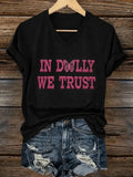 Women's Commemorative Print V-Neck T-Shirt