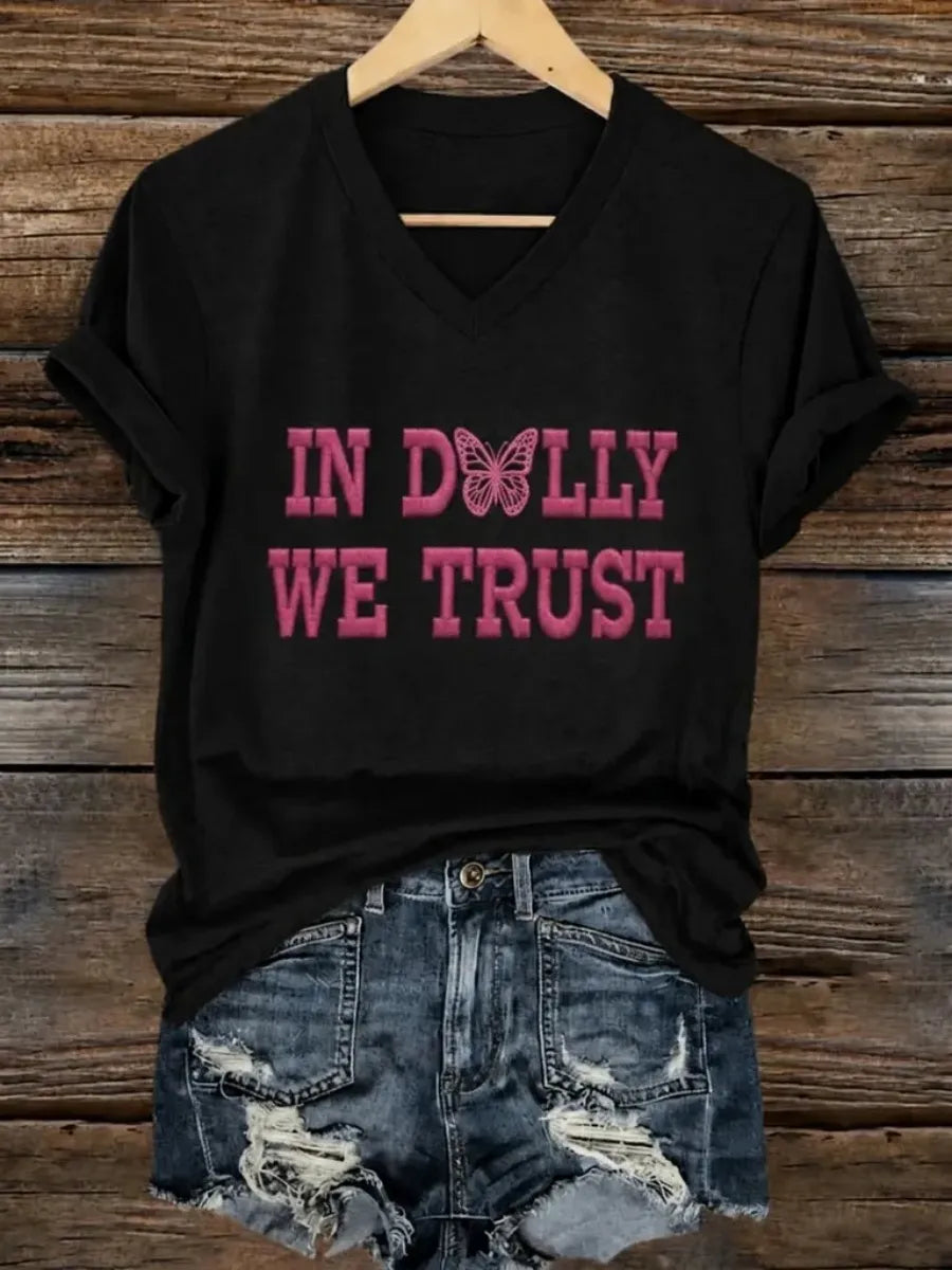 Women's Commemorative Print V-Neck T-Shirt