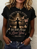 Women's "We Will Always Love You" Print Crew Neck T-Shirt