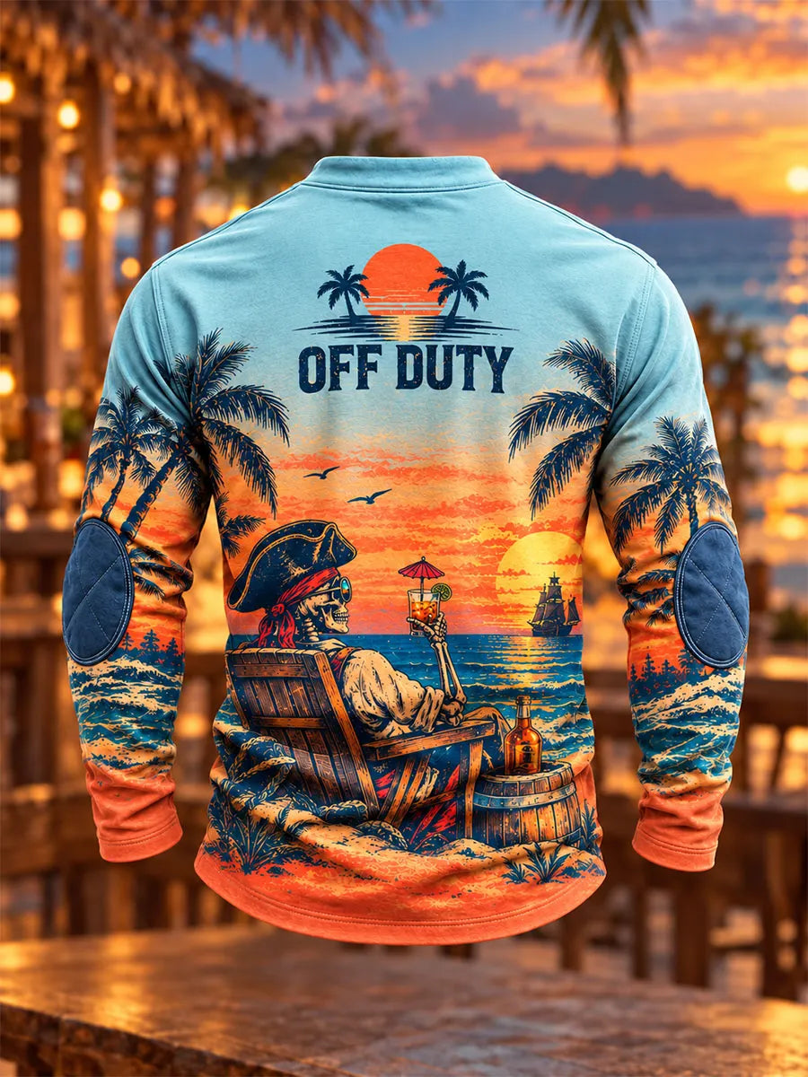 Off-Duty Pirate Lace-Up Long Sleeve Shirt