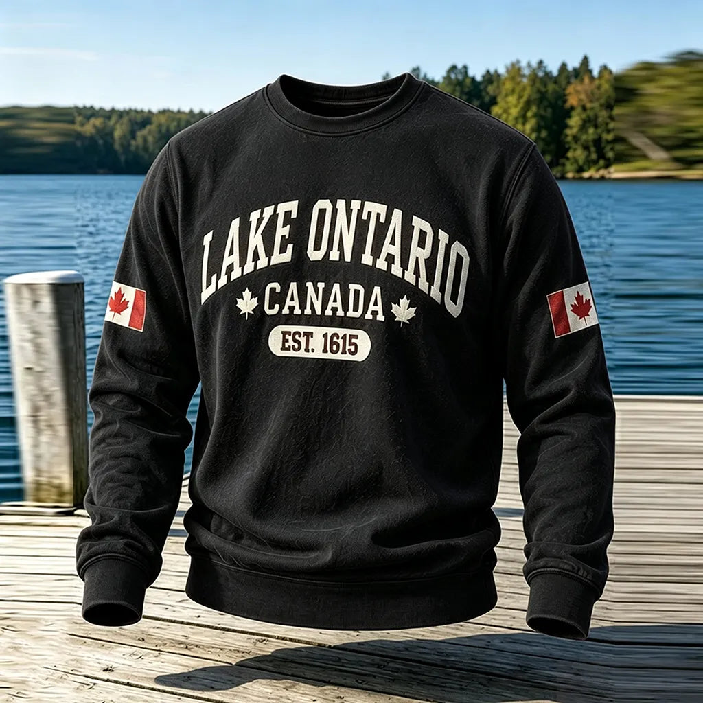 Men's 1615 Lake Ontario Printed Casual Warm Sweatshirt