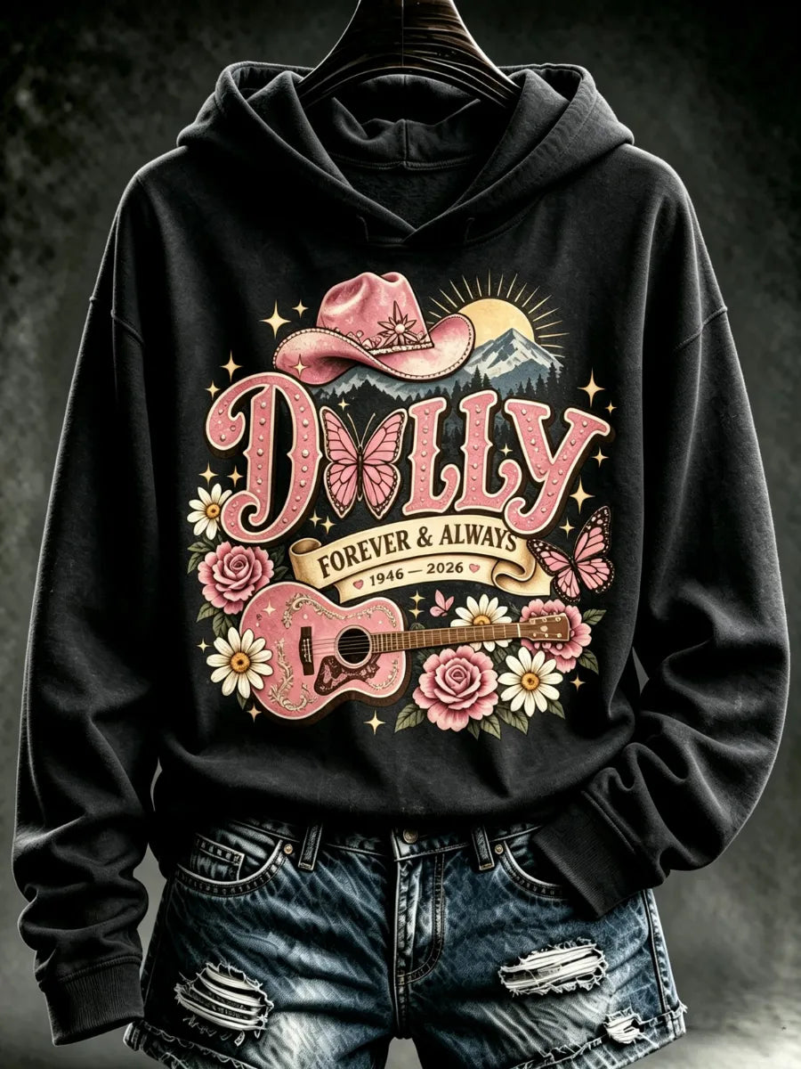 Women's The Queen of Country Print Casual Hoodie