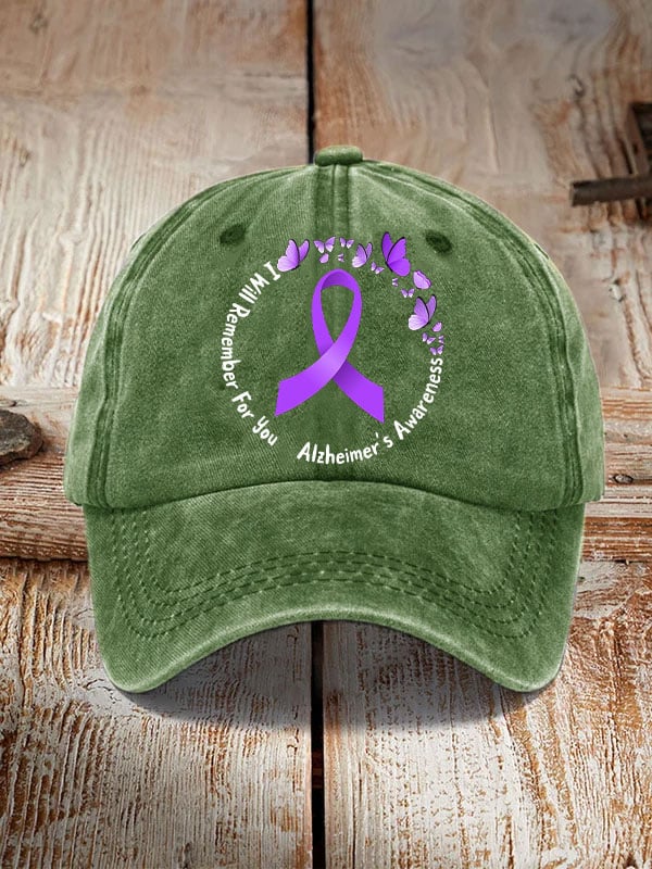 I Will Remember For You Alzheimers Awareness Sun Hat