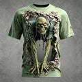 Men's Halloween 3d Wall-breaking Zombie Print T-shirt