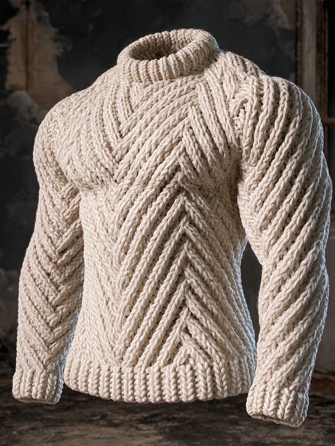 Men’s Vintage-Style Comfortable Knitted Sweater/Sweatshirt