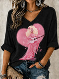 Women'S Commemorative Printed Waffle Top