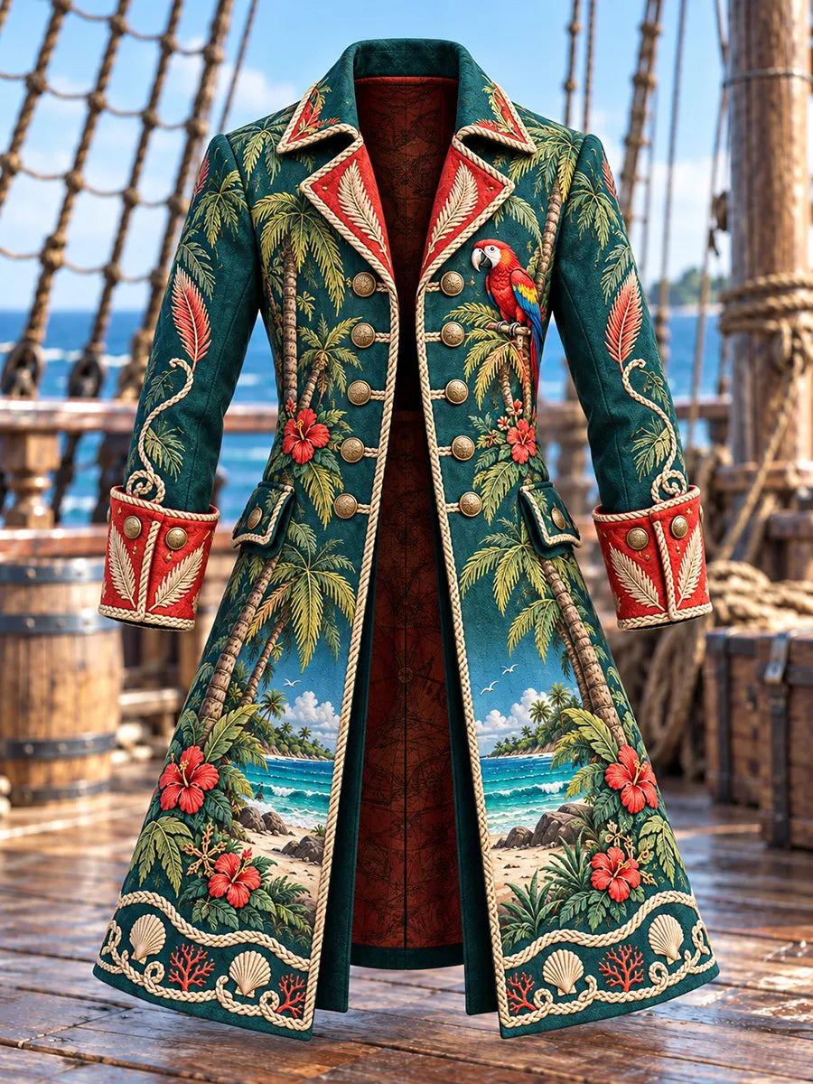 🦜 Men's Tropical Pirate Captain Coat
