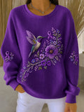 Women's Alzheimer's Awareness Print Casual Sweatshirt