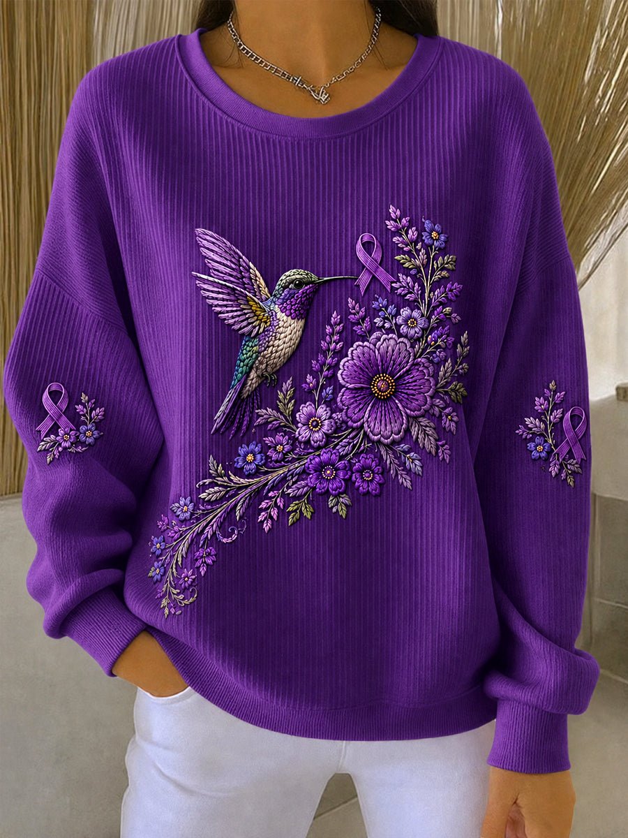 Women's Alzheimer's Awareness Print Casual Sweatshirt