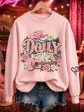 Women'S Commemorative Printed Round Neck Sports Top