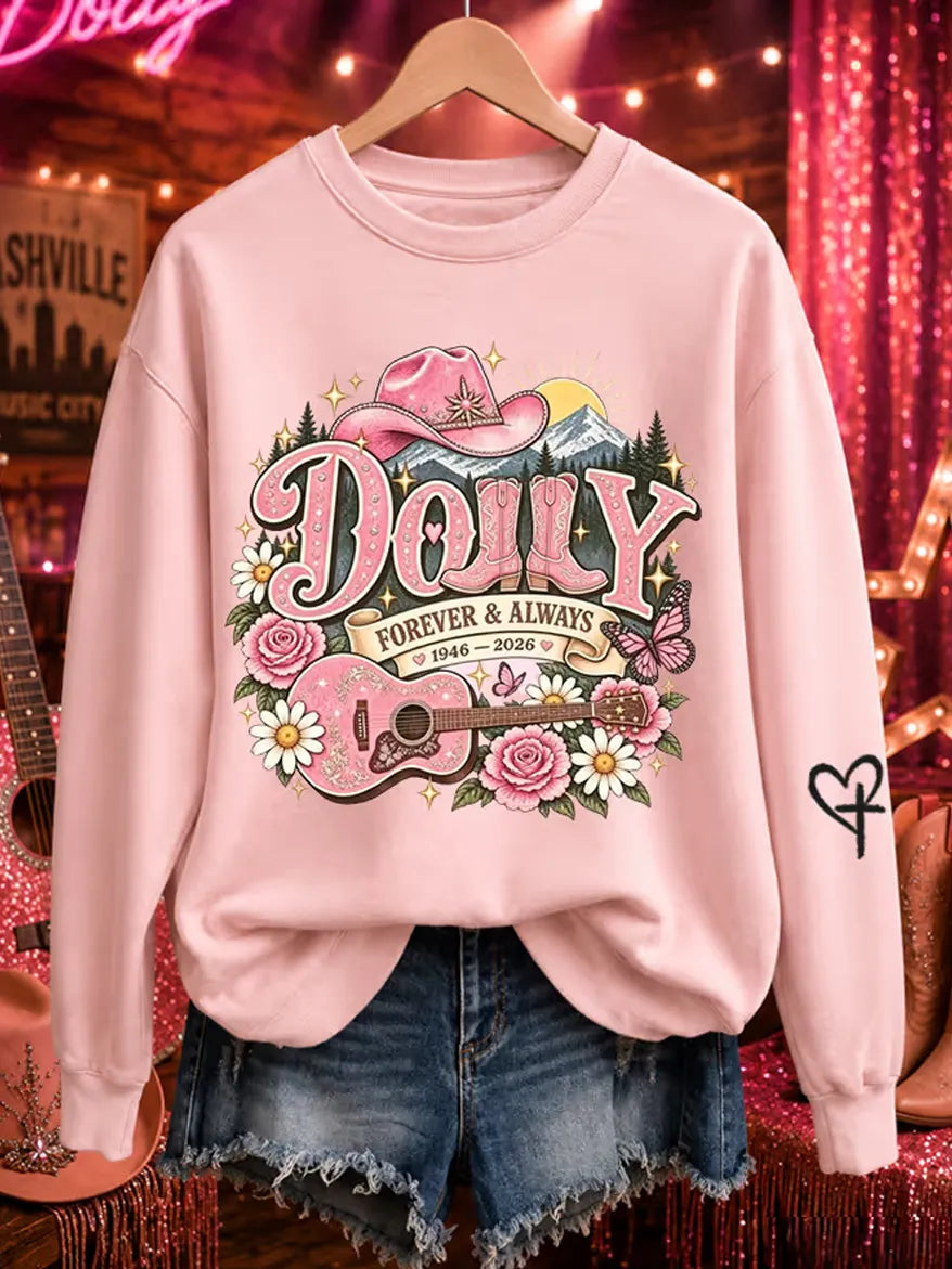 Women'S Commemorative Printed Round Neck Sports Top