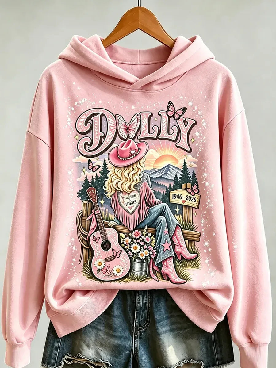 Women's The Queen of Country Print Casual Hoodie