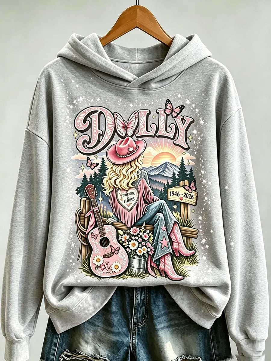 Women's The Queen of Country Print Casual Hoodie