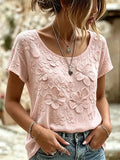 Women's  Floral Cotton-Linen Print Top