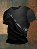 Men's casual short sleeve gradient print T-shirt