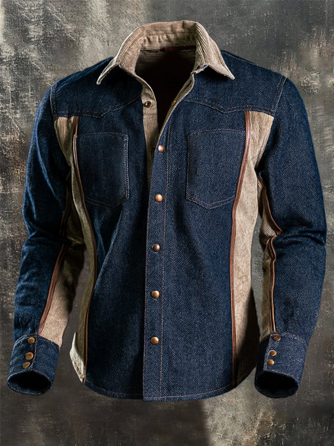 Men's Vintage Corduroy Western Shirt
