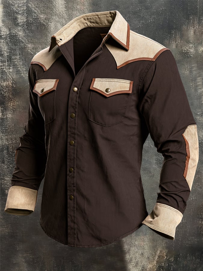 Men's Vintage Corduroy Western Shirt