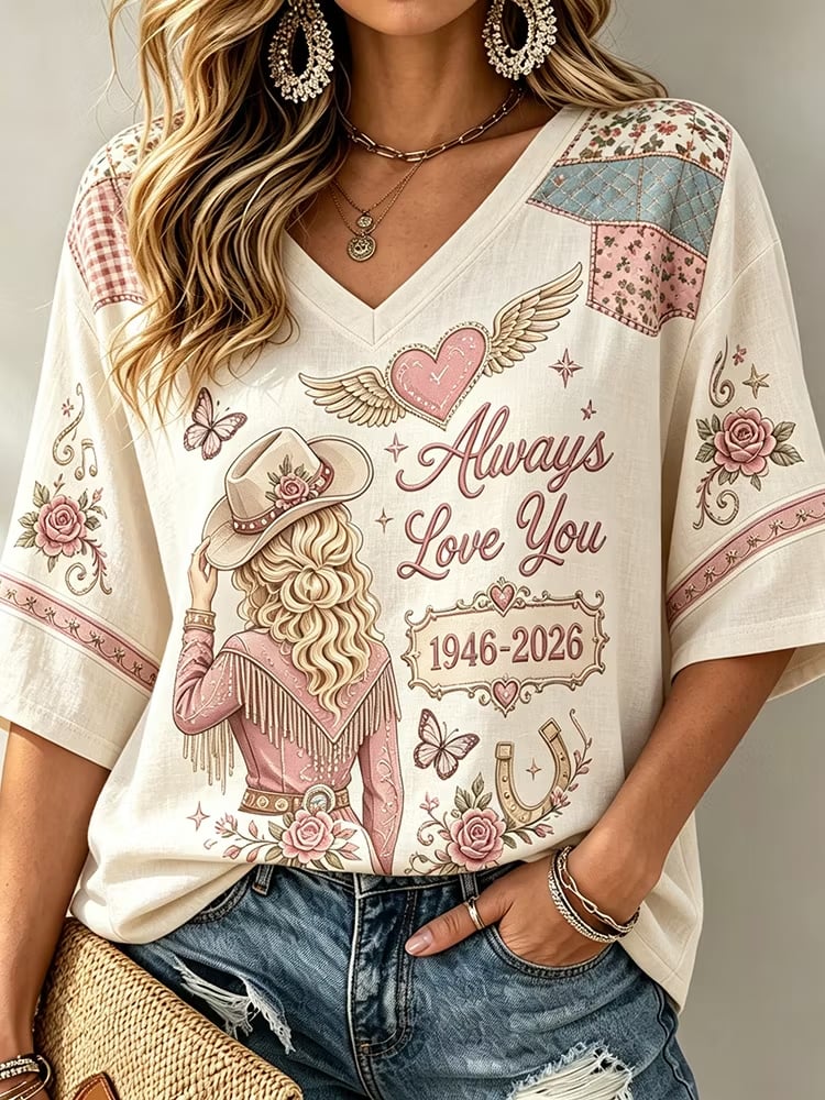 Women's Rip Country Music Lover Queen of Country Print T-Shirt