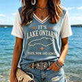 Women's "it's Lake Ontario. Then, Now And Always" V-neck T-shirts