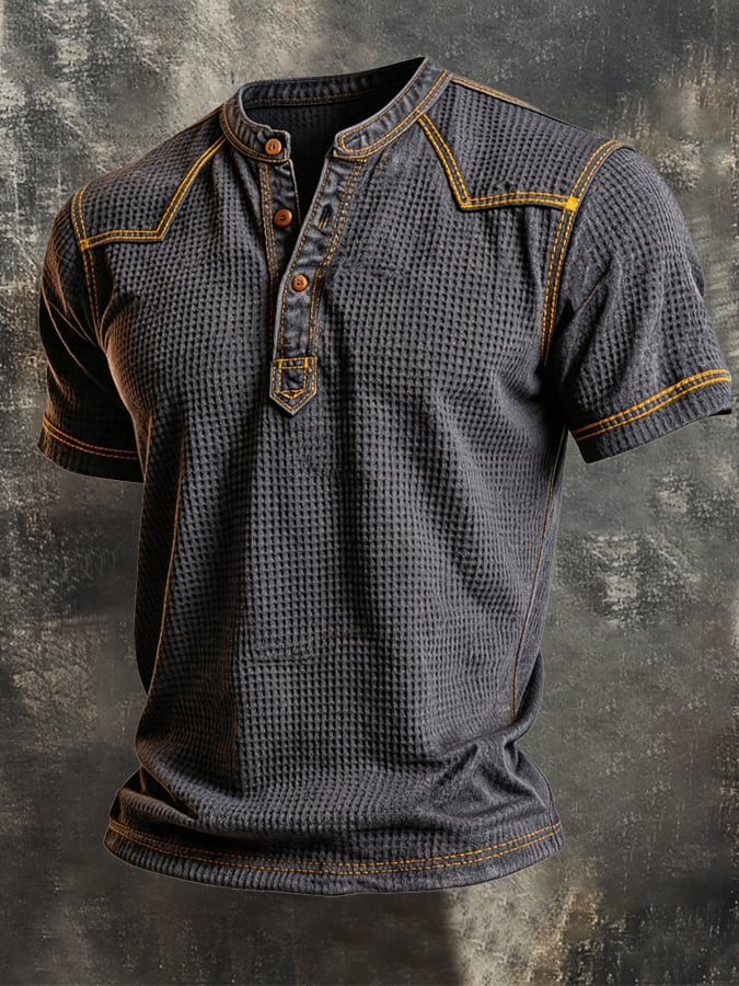 Men's Vintage Waffle-Knit T-Shirt