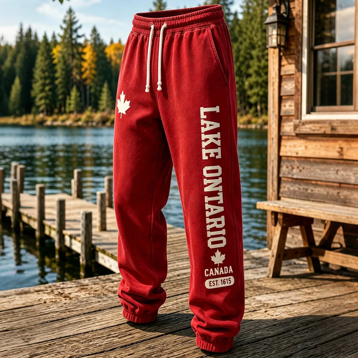 Men's 1615 Lake Ontario Canadian Print Casual Sweatpants