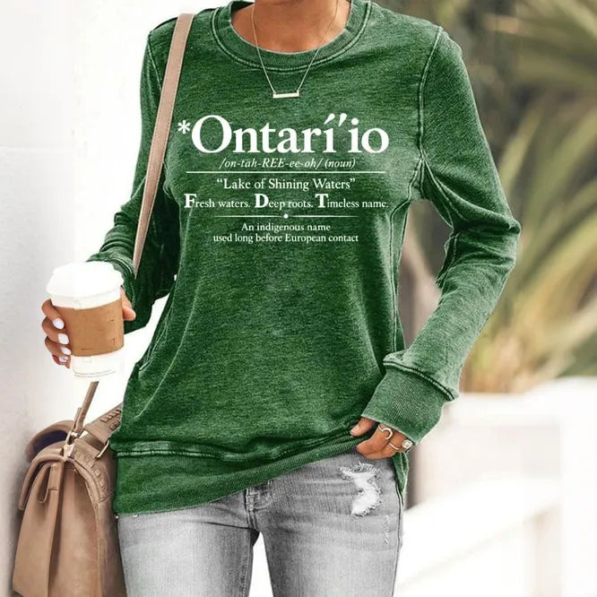 Women's Lake Ontario Print Crew Neck Sweatshirt