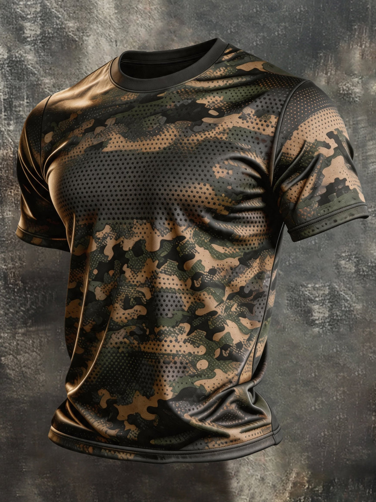 Men's Retro Color-Block Crew-Neck Short-Sleeve T-Shirt