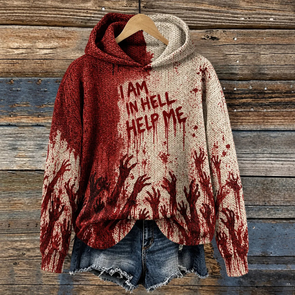 Women's Hell Bloodstain Print Sweater
