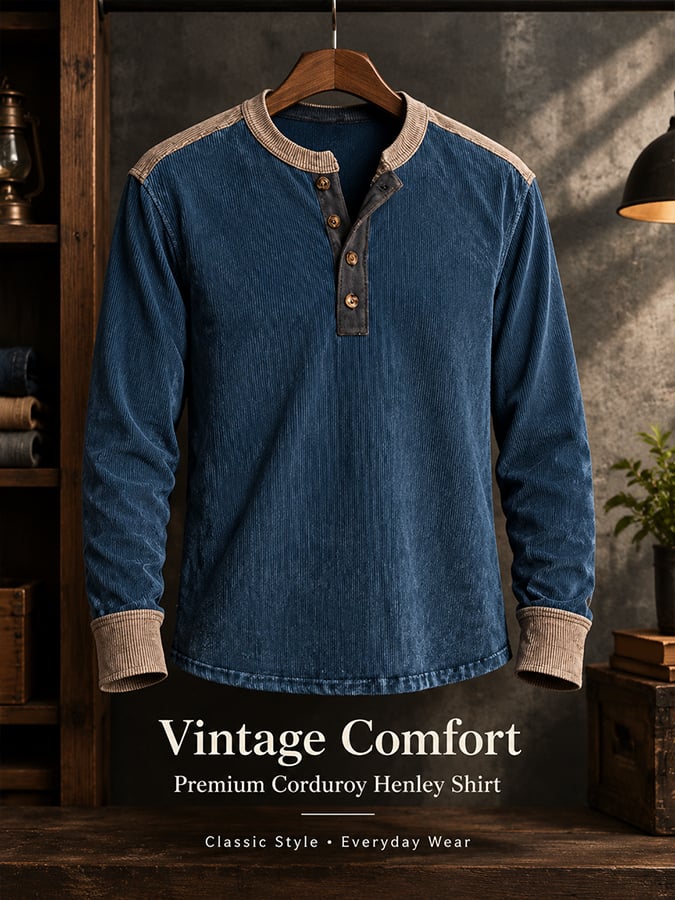 Men's Vintage Comfortable Henley T-Shirt