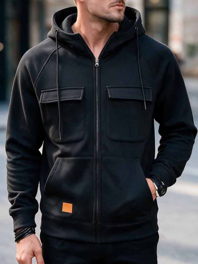 Men's Vintage Outdoor Multi-Pocket Hooded Jacket