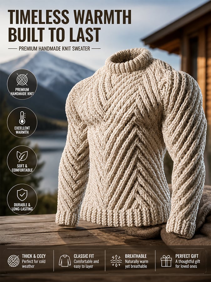 Men’s Vintage-Style Comfortable Knitted Sweater/Sweatshirt