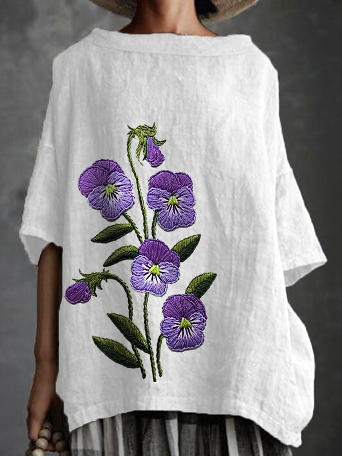 Women's Purple Flower Alzheimer's Awareness Support Shirt