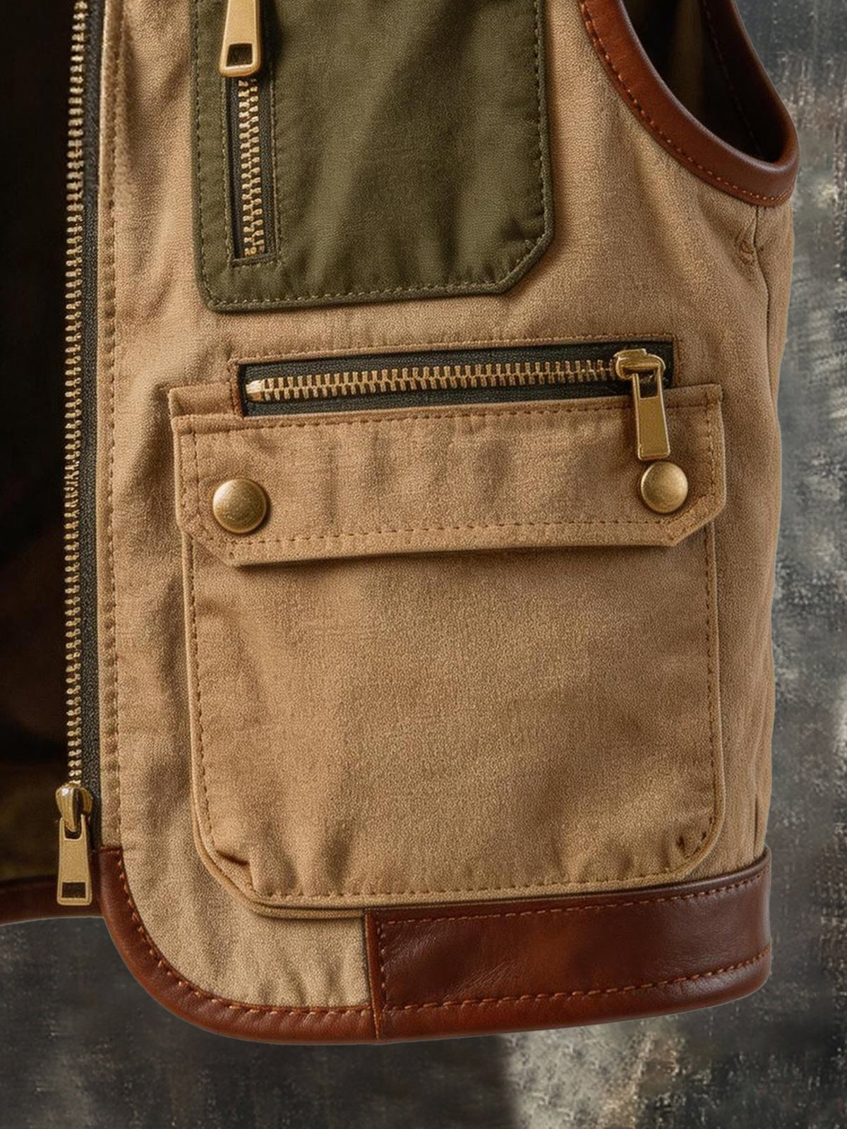 Men's Vintage Outdoor Multi-Pocket Utility Vest Jacket