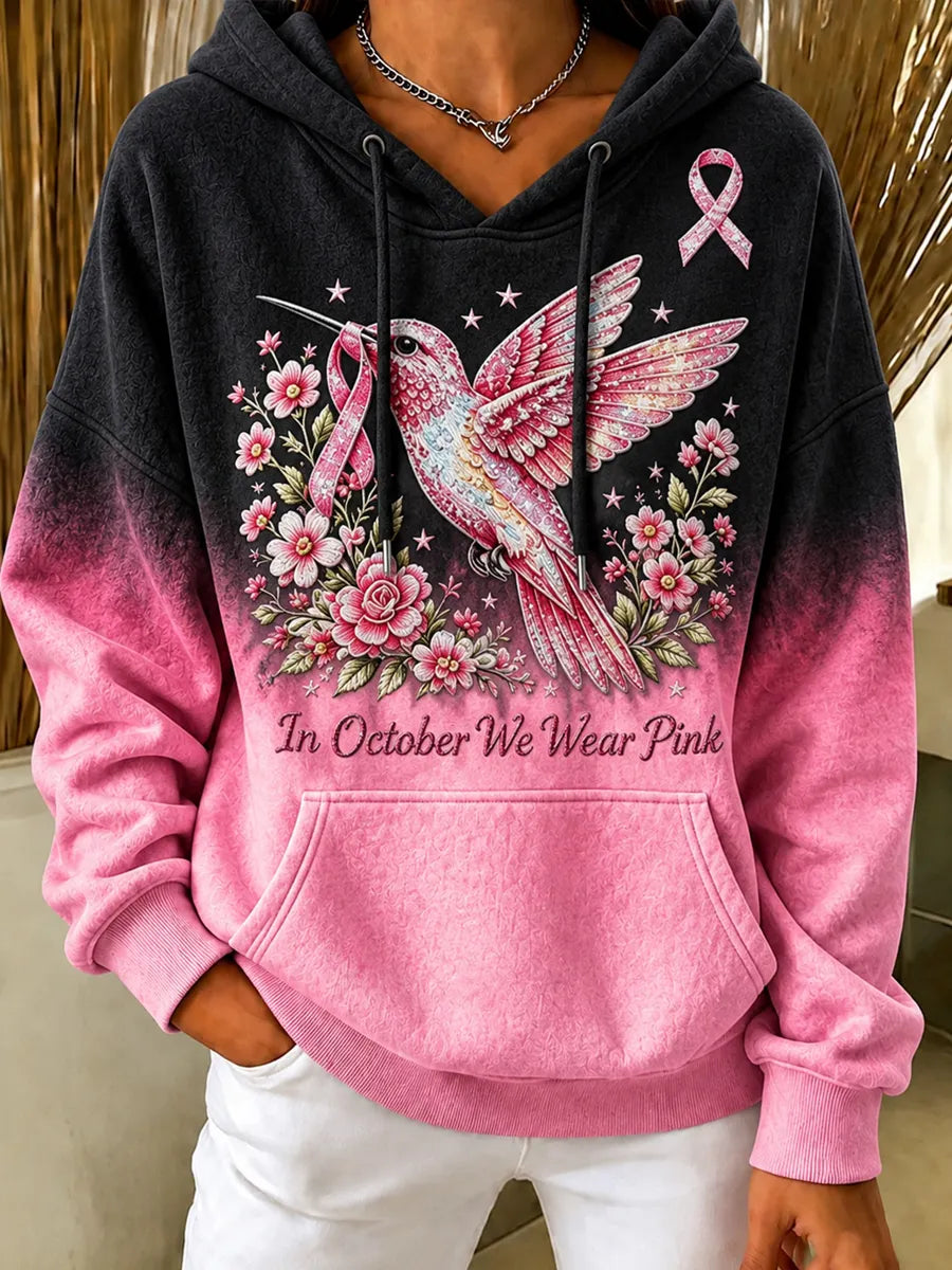 Women's In October We Wear Pink Art Print Hoodie