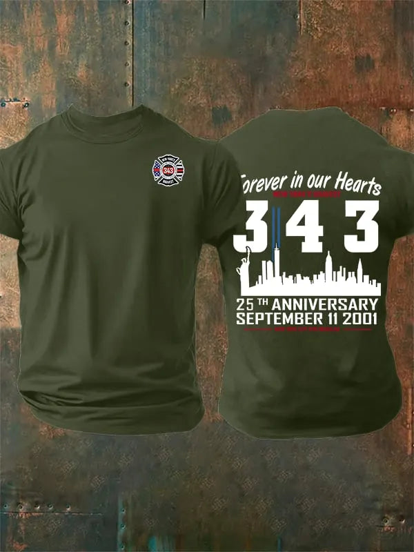 Men's 25th Anniversary 9/11 Memorial, 343 Hero Tribute Tee