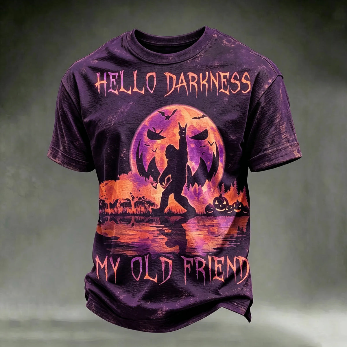 Men's Retro Hippie Style Halloween Print T-shirt