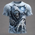 Men's Halloween Skull Print Short Sleeve Cassual T-shirt