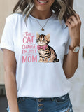Cat with Pink Bow Graphic T-Shirt