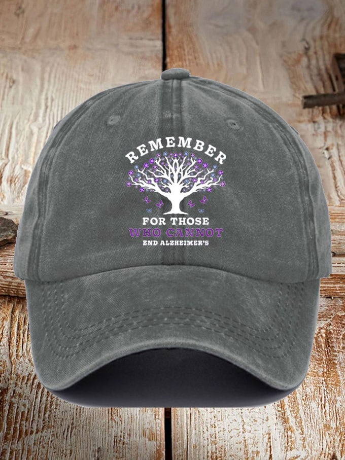 Unisex Remember For Those Who Cannot Dementia Alzheimer's Disease Awareness Printed Hat