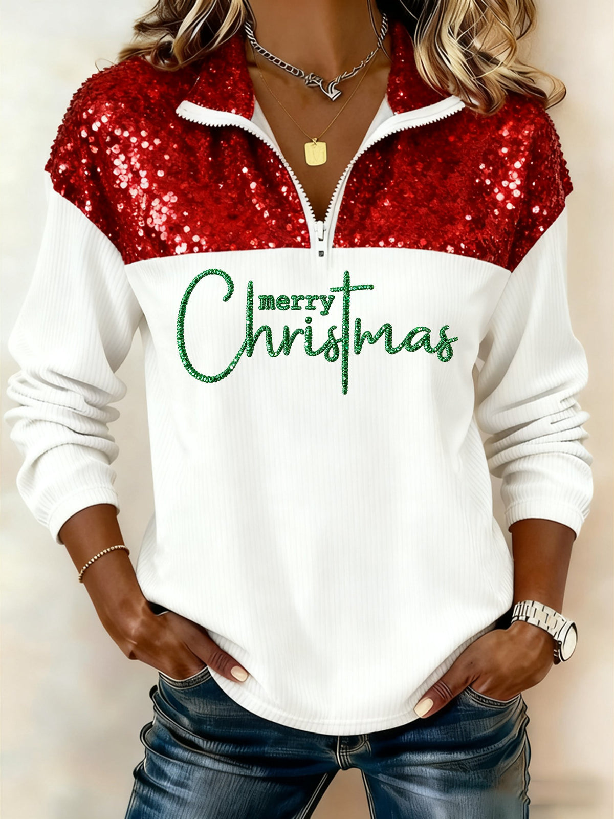 Women's Christmas Print Casual Sweatshirt