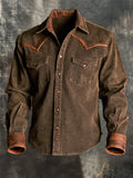 Men's Vintage Double-Pocket Western Shirt
