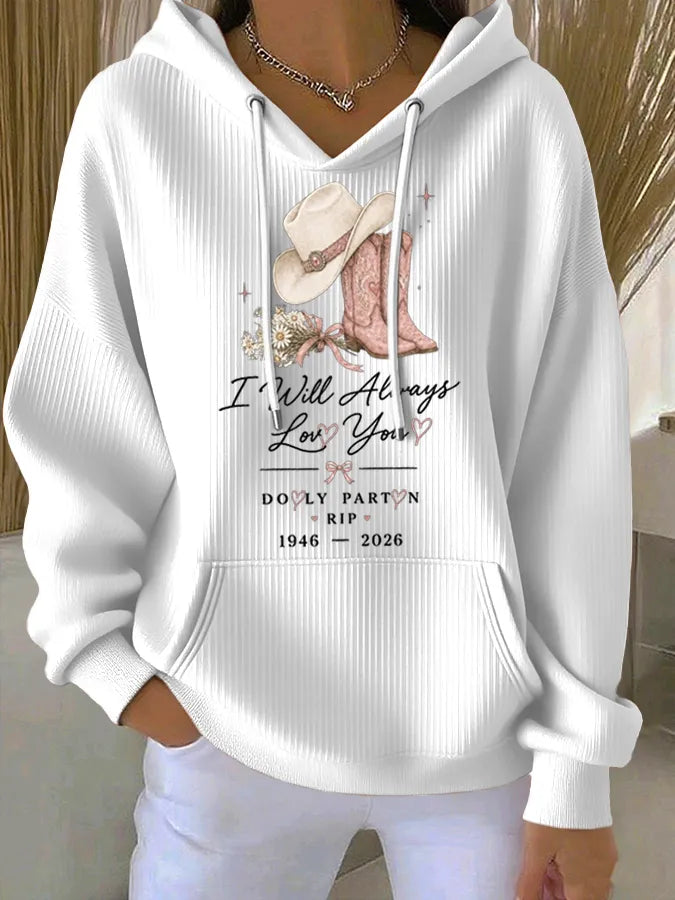 Women'S Commemorative Printed Hooded Sweatshirt